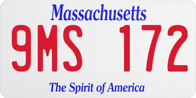 MA license plate 9MS172