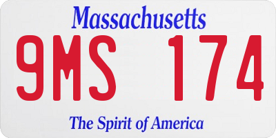 MA license plate 9MS174