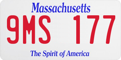 MA license plate 9MS177