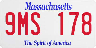 MA license plate 9MS178