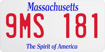 MA license plate 9MS181