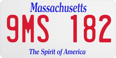 MA license plate 9MS182