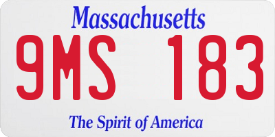 MA license plate 9MS183