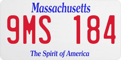 MA license plate 9MS184