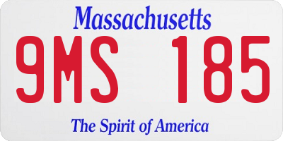 MA license plate 9MS185