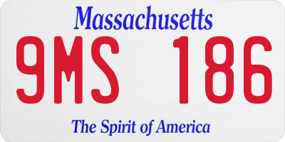 MA license plate 9MS186