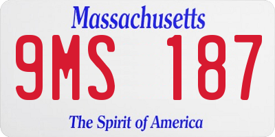 MA license plate 9MS187