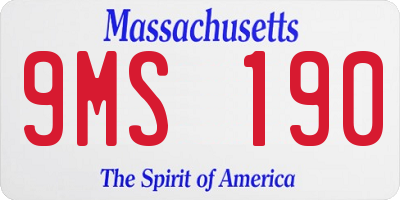 MA license plate 9MS190