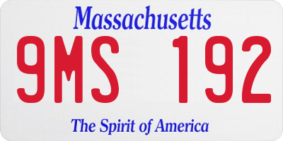 MA license plate 9MS192