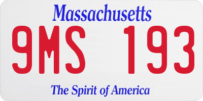 MA license plate 9MS193
