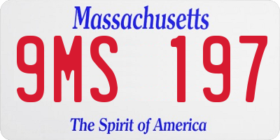 MA license plate 9MS197