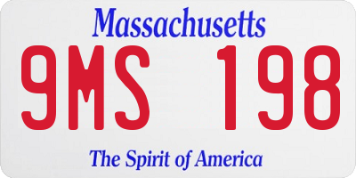 MA license plate 9MS198