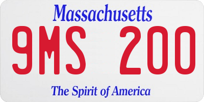 MA license plate 9MS200