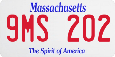 MA license plate 9MS202