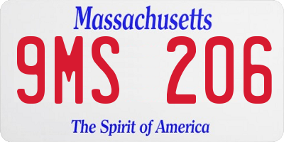 MA license plate 9MS206