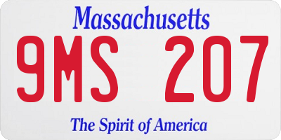 MA license plate 9MS207