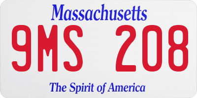 MA license plate 9MS208