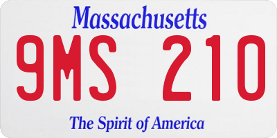 MA license plate 9MS210