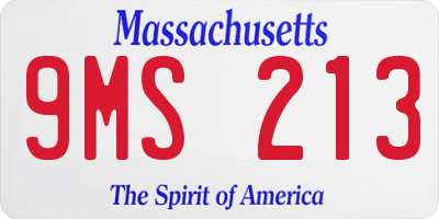 MA license plate 9MS213