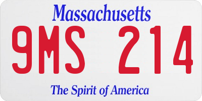 MA license plate 9MS214
