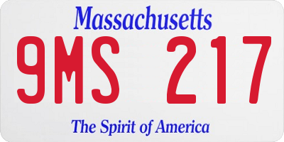 MA license plate 9MS217