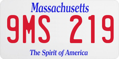 MA license plate 9MS219