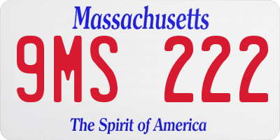 MA license plate 9MS222