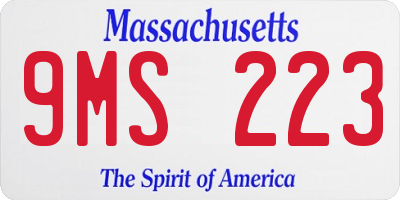 MA license plate 9MS223
