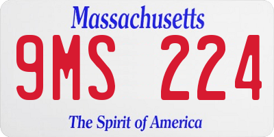 MA license plate 9MS224