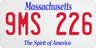 MA license plate 9MS226
