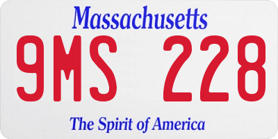 MA license plate 9MS228