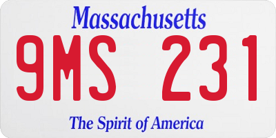 MA license plate 9MS231