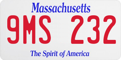 MA license plate 9MS232