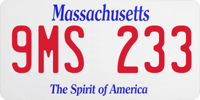 MA license plate 9MS233