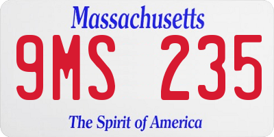 MA license plate 9MS235
