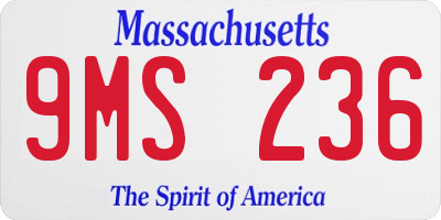 MA license plate 9MS236