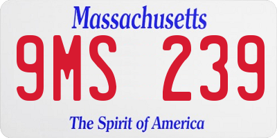 MA license plate 9MS239