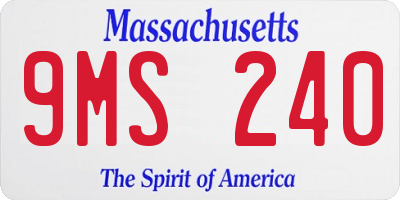 MA license plate 9MS240