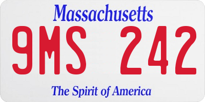 MA license plate 9MS242
