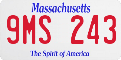 MA license plate 9MS243