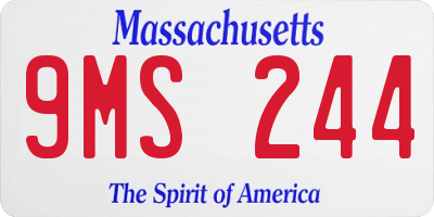 MA license plate 9MS244
