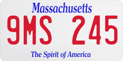 MA license plate 9MS245