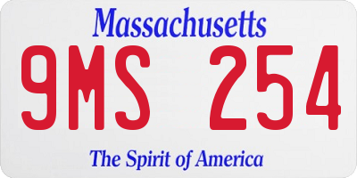 MA license plate 9MS254