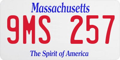 MA license plate 9MS257