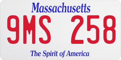 MA license plate 9MS258