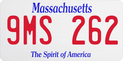 MA license plate 9MS262