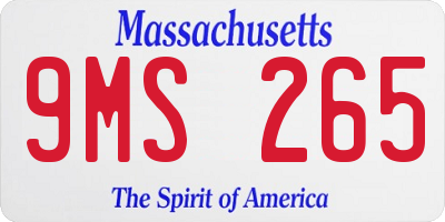 MA license plate 9MS265