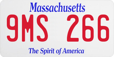 MA license plate 9MS266