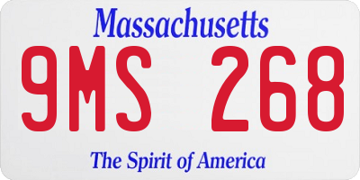 MA license plate 9MS268