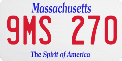 MA license plate 9MS270
